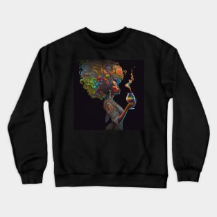 Woman holding a glass of wine Crewneck Sweatshirt